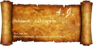 Adamek Julianna névjegykártya